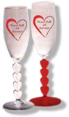 Heart Stem Flutes, Wineglasses with Personalization