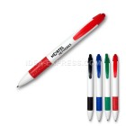 Ballpoint pen with colored clip and grip