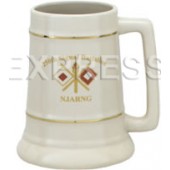 28 oz. Huge Ceramic Stein with Gold Bands