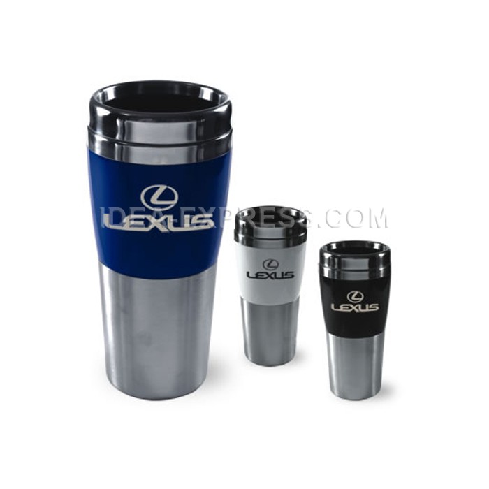 14 oz. Double Wall Stainless Steel Travel Mug with Acrylic Band