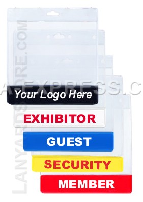 ID Badge Holders with Colorful Strip