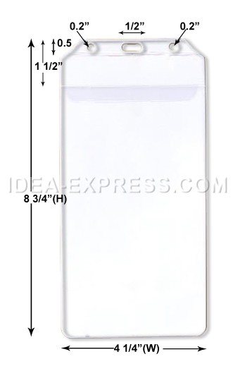 Vertical Badge Holders with Flap (Card Size: 4 X 8)
