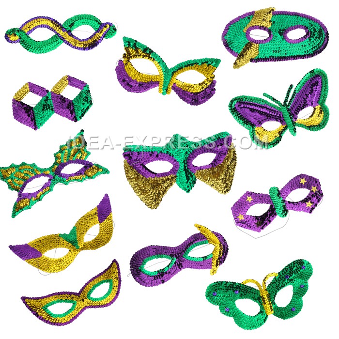 Mardi Gras Sequin Masks