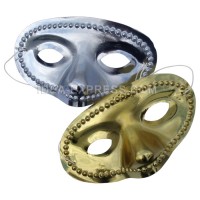 Gold and Silver, or Assorted Color Metallic Masks